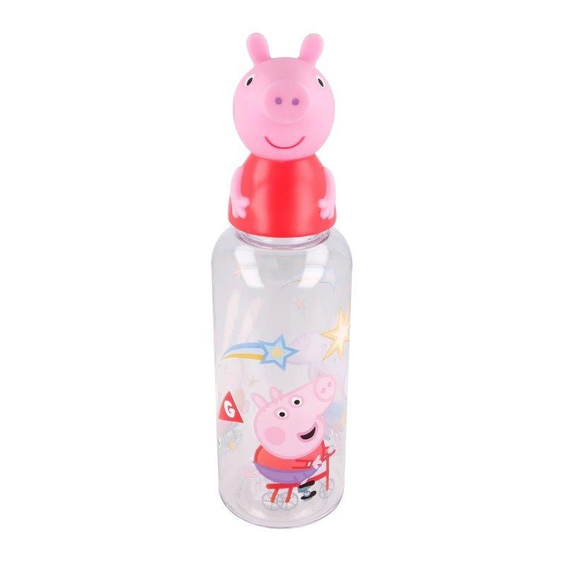 Пляшка для води Stor Peppa Pig 560 мл 25x7x7 см Прозорий з рожевим (28431626)