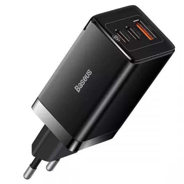 Зарядний пристрій BASEUS GaN5 Pro 65W з двома портами USB-C та USB та кабелем USB-C Чорний - фото 4