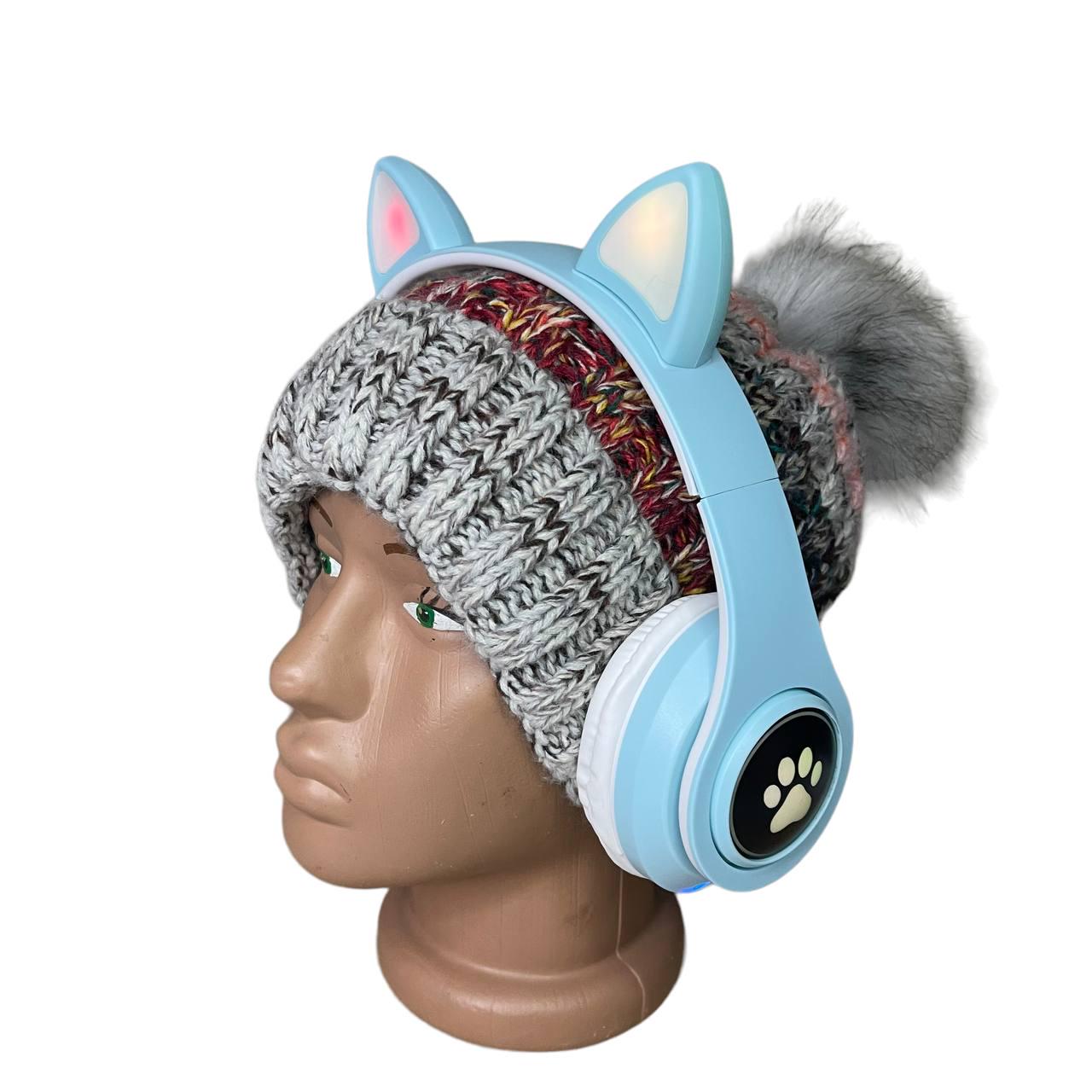 Наушники детские Cat Ear В39М подсветка/FM-радио/MicroSD/Bluetooth Голубой - фото 12