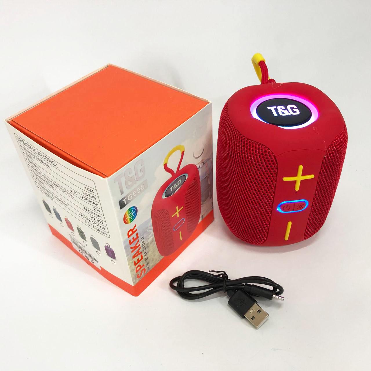 Колонка портативна з RGB підсвічуванням TG658 8W Червоний - фото 8