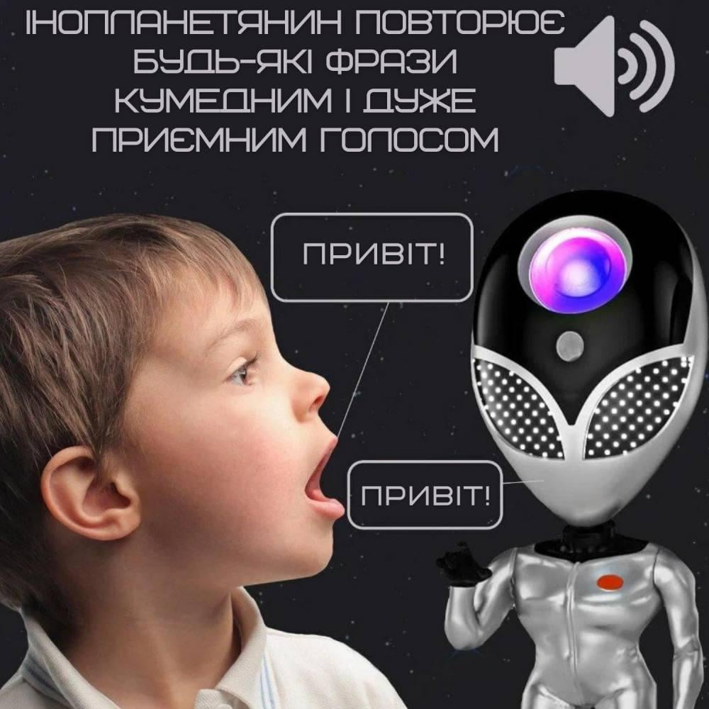 Проектор лазерный Звездного Неба AlienSUN Пришелец 8 режимов 5 уровней интенсивности с функцией повторения слов и таймером - фото 5 Проектор лазерный Звездного Неба AlienSUN Пришелец 8 режимов 5 уровней интенсивности с функцией повторения слов и таймером - фото 5