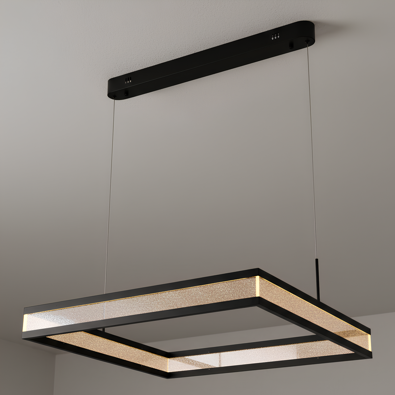 Люстра светодиодная Valeso 54W с регулируемой высотой 3000/4000/6500К с пультом Черный (QQD3117)