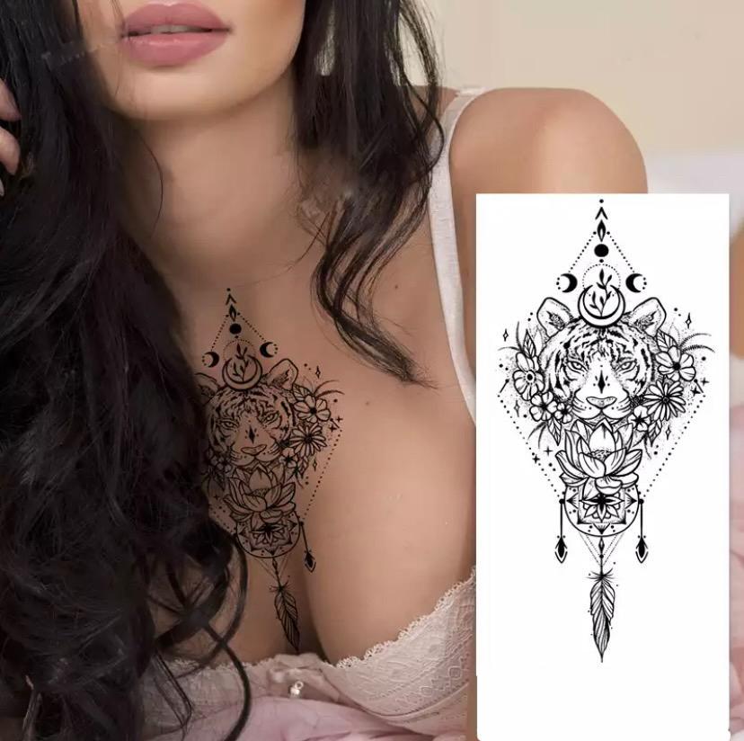 Тату тимчасове водостійке 3D велике Перо FF-108 17,5х8,5 см (4419532) - фото 2 Тату тимчасове водостійке 3D велике Перо FF-108 17,5х8,5 см (4419532) - фото 2