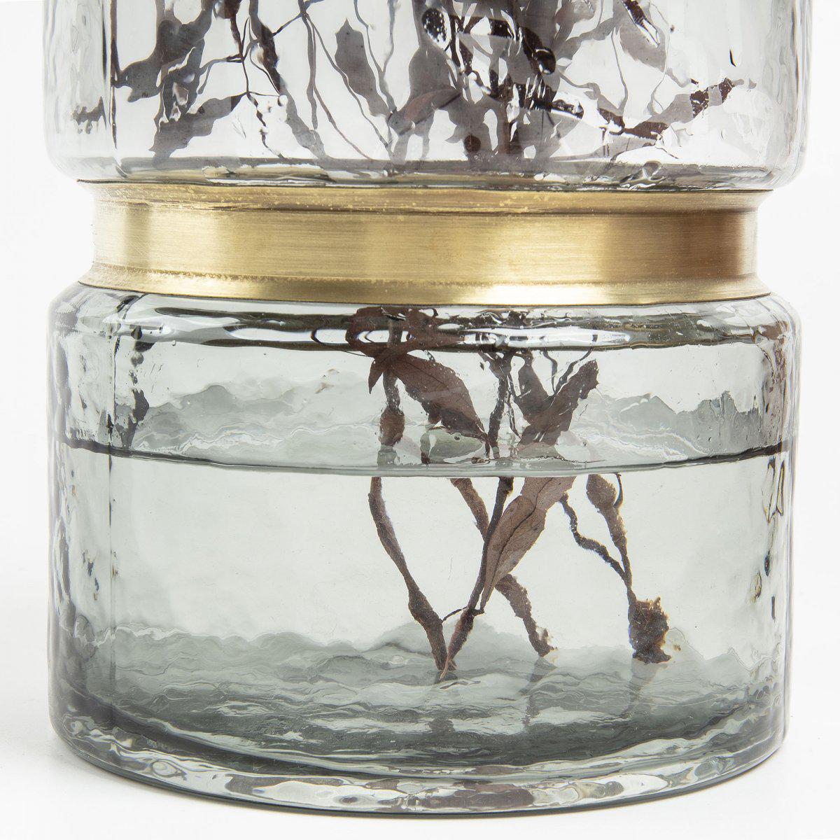 Ваза La Forma JAMBALA тонированое стекло со вставкой золотистого цвета (AA2827C03) - фото 2 Ваза La Forma JAMBALA тонированое стекло со вставкой золотистого цвета (AA2827C03) - фото 2