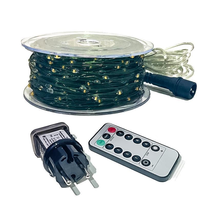 Гірлянда нитка крапля роси 200 м 2000 LED ламп з пультом Тепло-білий (2385363187)