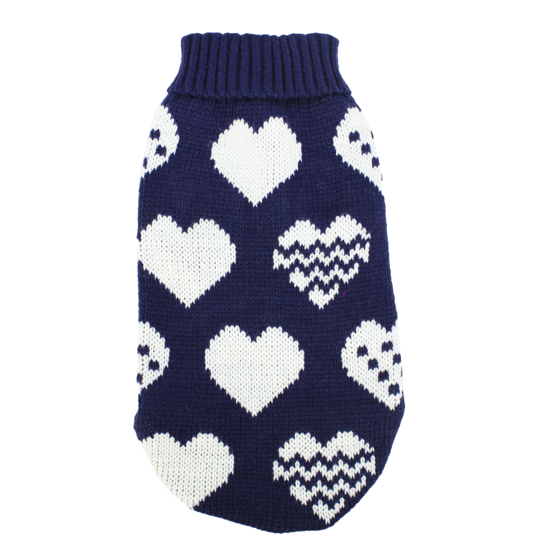 Свитер для собак Taotaopets 357704 Сердца M Dark Blue
