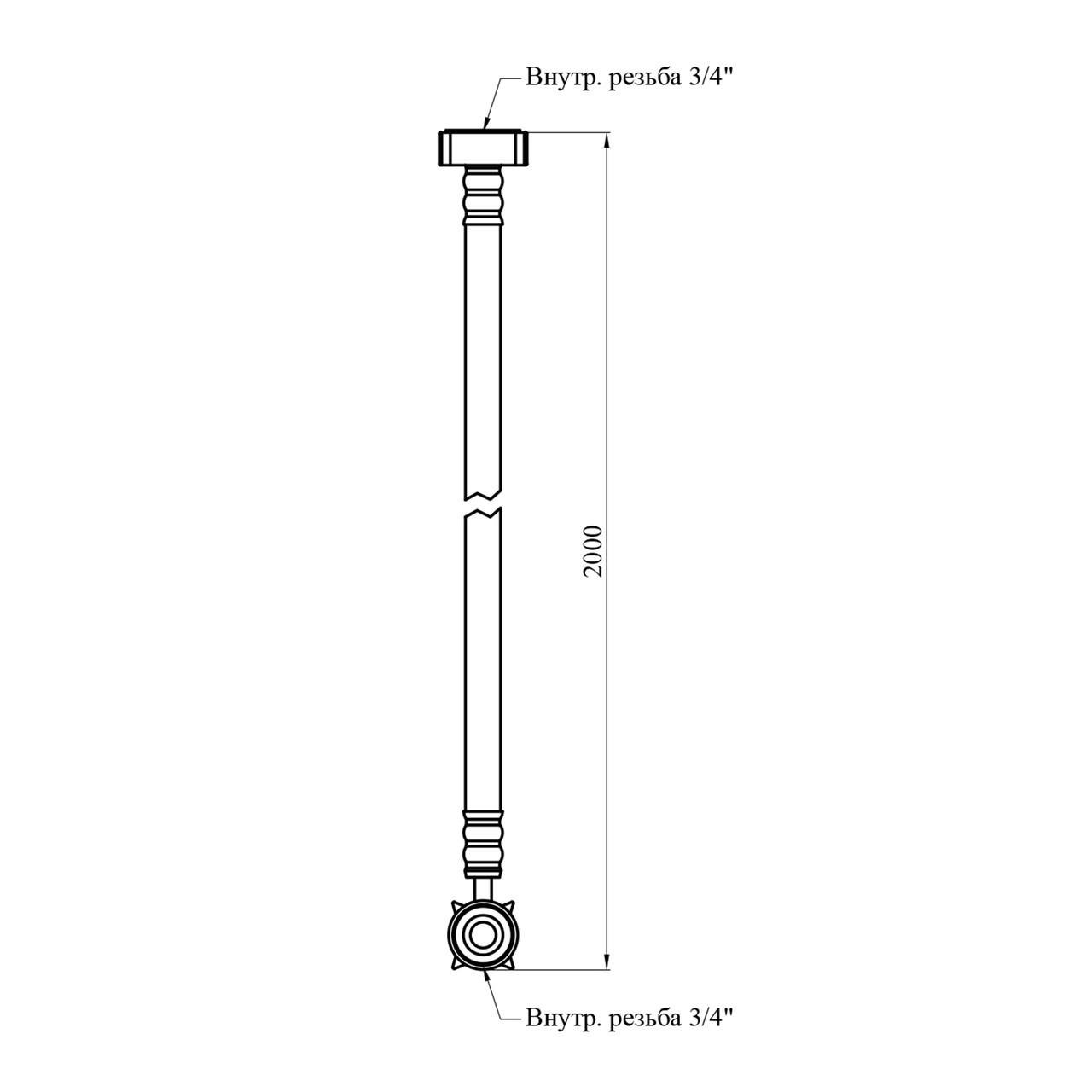 Шланг заливний для пральної машини Nikiforov 3/4" ВВ 200 см (2681047227) - фото 2 Шланг заливний для пральної машини Nikiforov 3/4" ВВ 200 см (2681047227) - фото 2