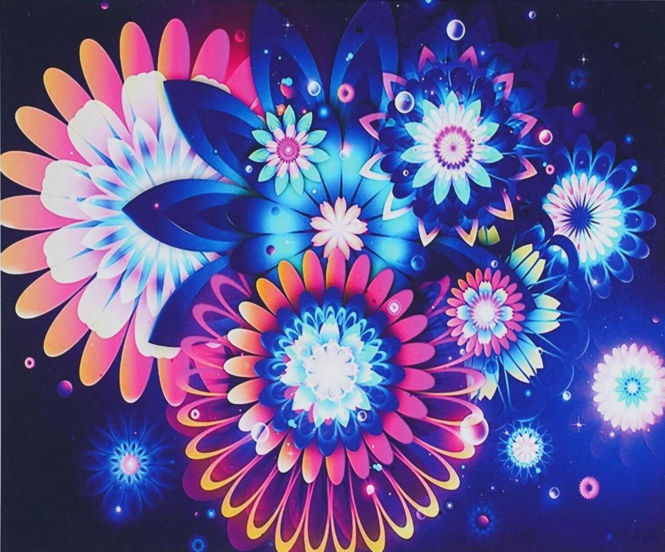 Алмазна мозаїка TK Group AL 86431/30 Фантастичні квіти зі стразами різної форми в коробці 40х50 см (24707704)