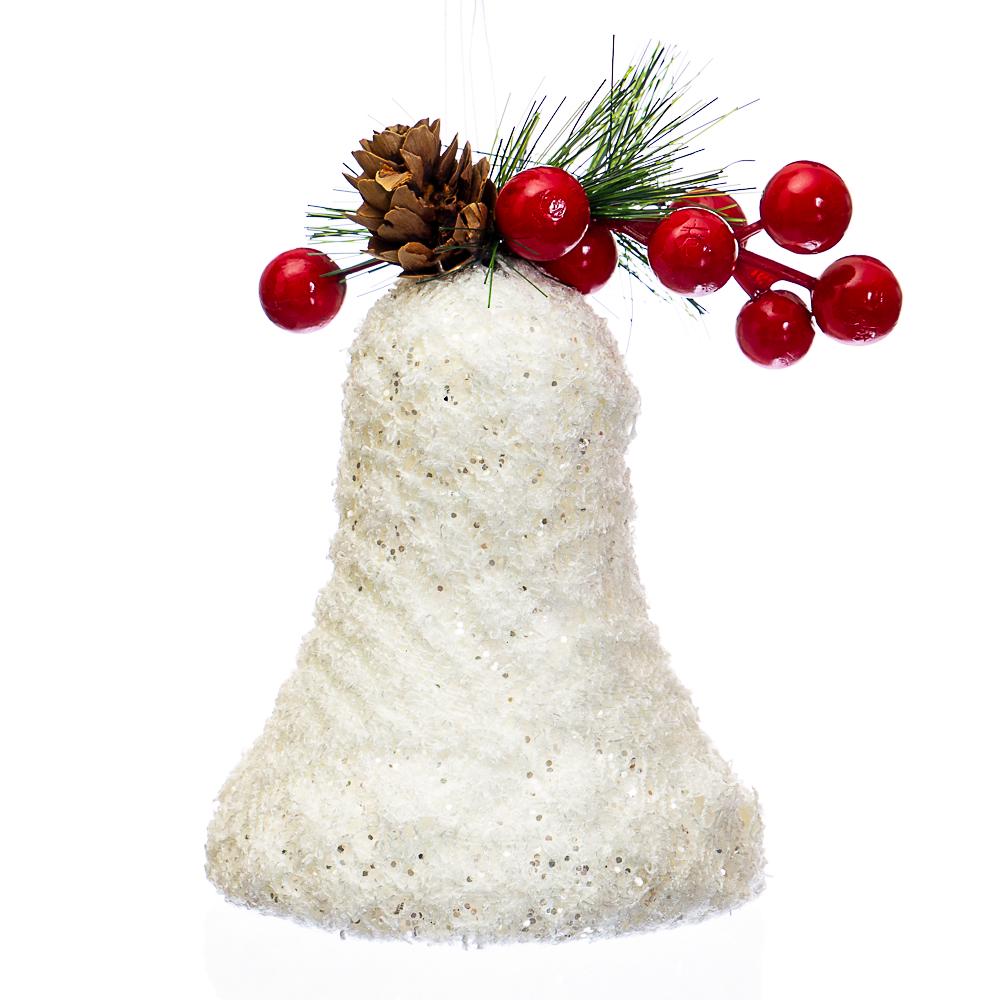 Іграшка на ялинку Elisey дзвіночок Білий (NH-106-K-83)