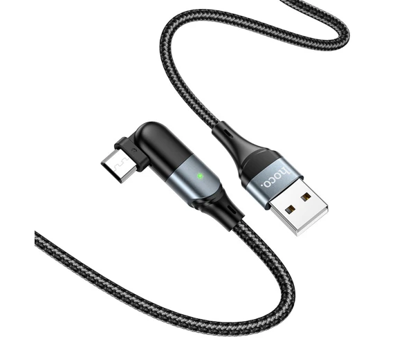 Кабель дата Hoco U100 Orbit USB-Micro-USB 12 м Черный - фото 2