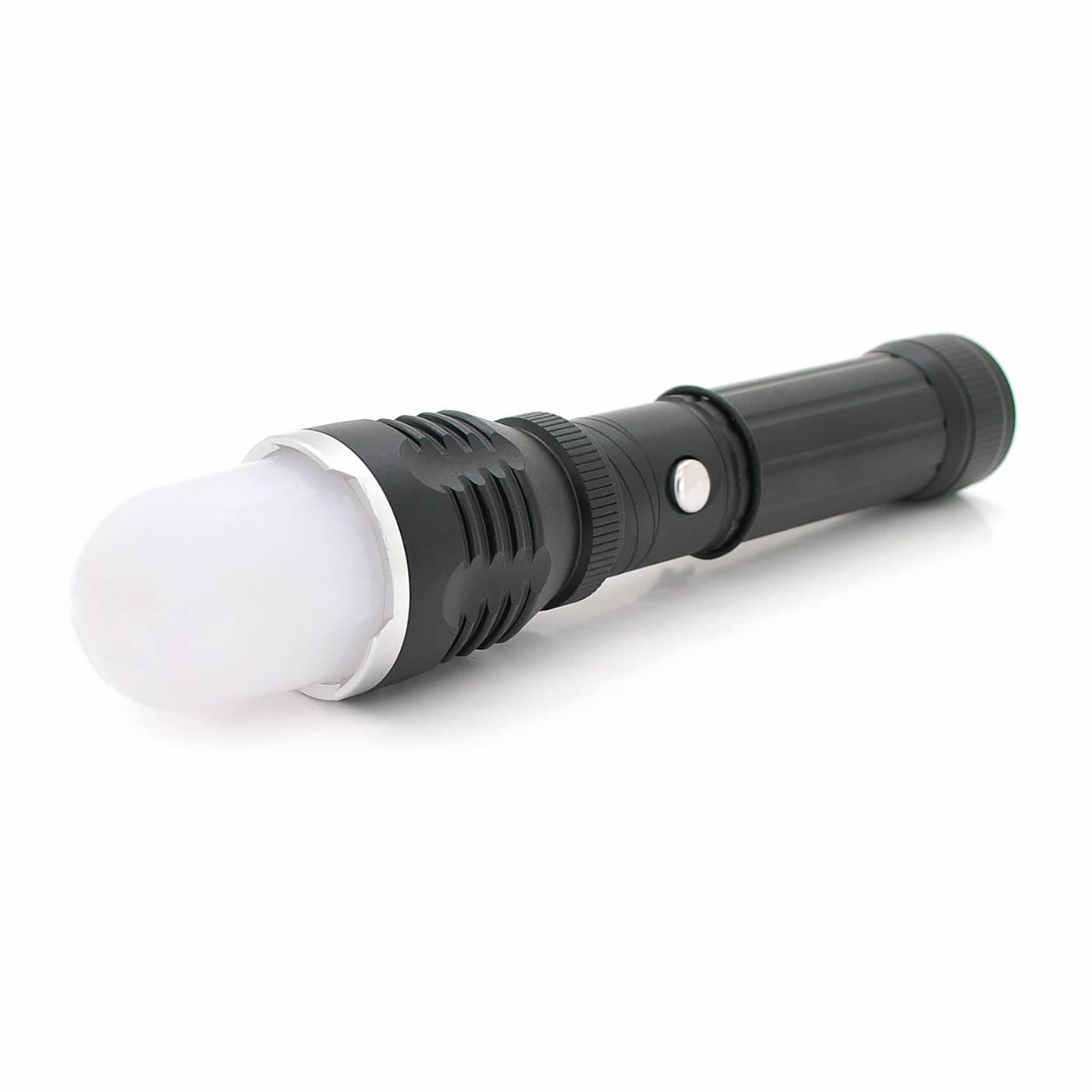 Ліхтар ручний Watton WT-282 1LED CREE Q5 3W 2 режими ZOOM 18650/ААА/1300 mah IP40 СЗУ+АЗУ 190х45х30 мм Black BOX