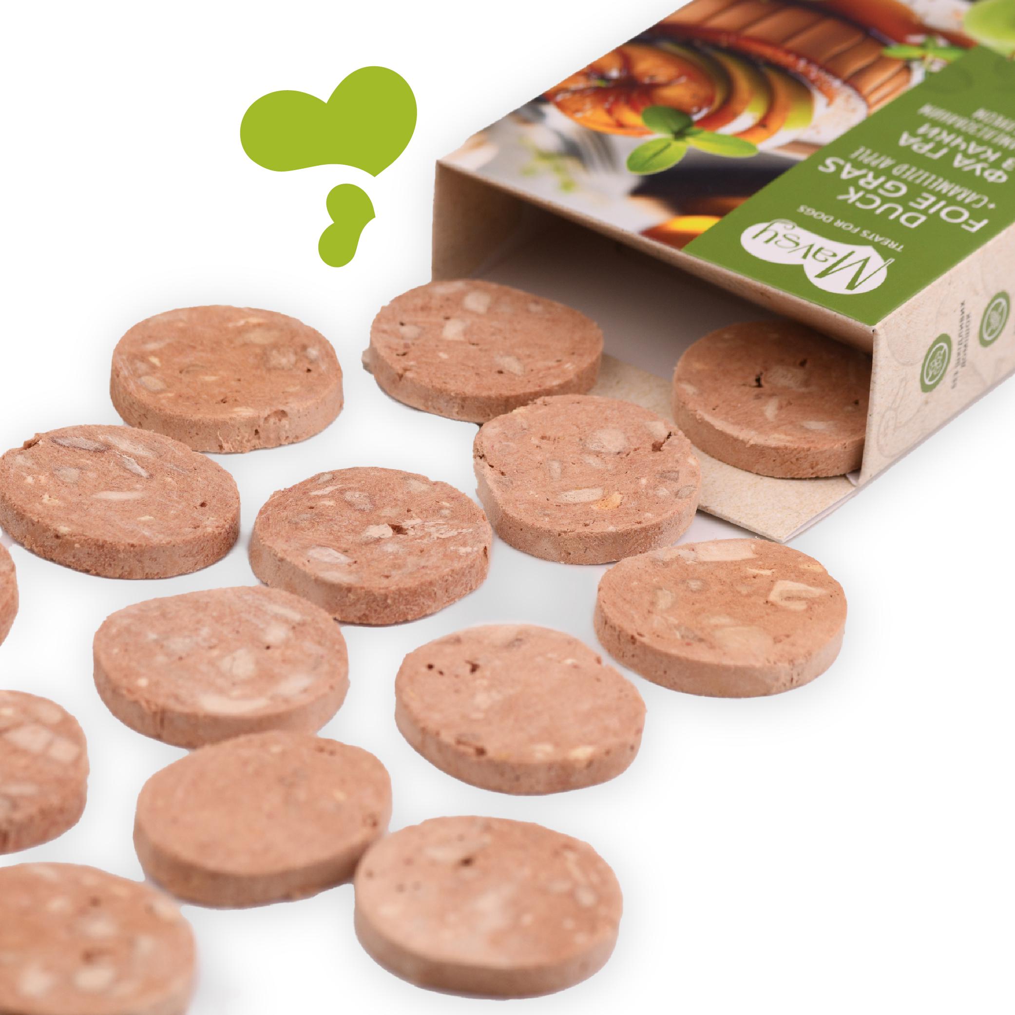 Лакомства для собак Mavsy Freeze dried DUCK FOIE GRAS WITH CARAMELIZED APPLE фуа-гра с карамелизированным яблоком от 3-х мес. 50 г (24624837) - фото 4