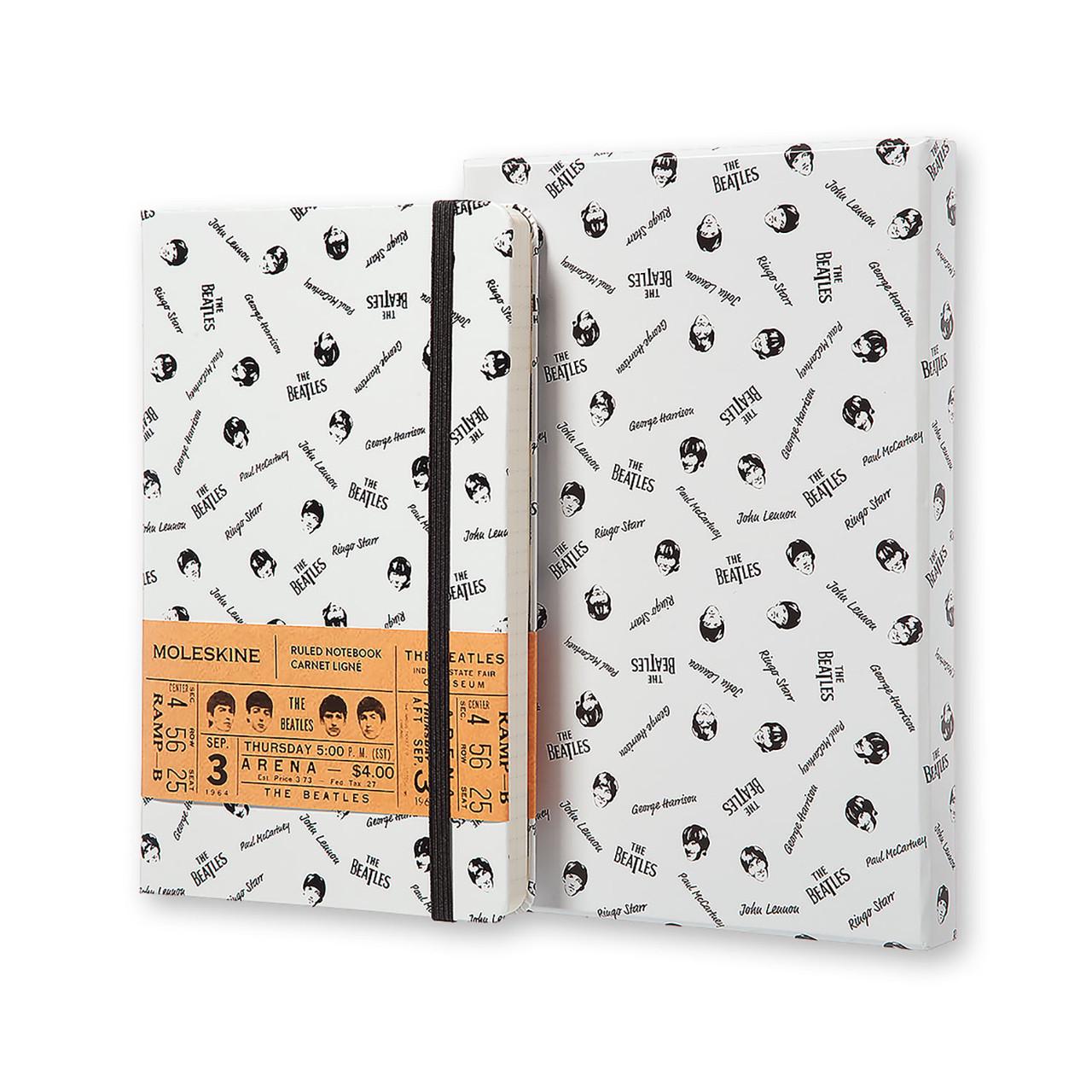 Блокнот Moleskine Limited The Beatles в подарочной упаковке средний 240 страниц в линейку 13х21 см Белый