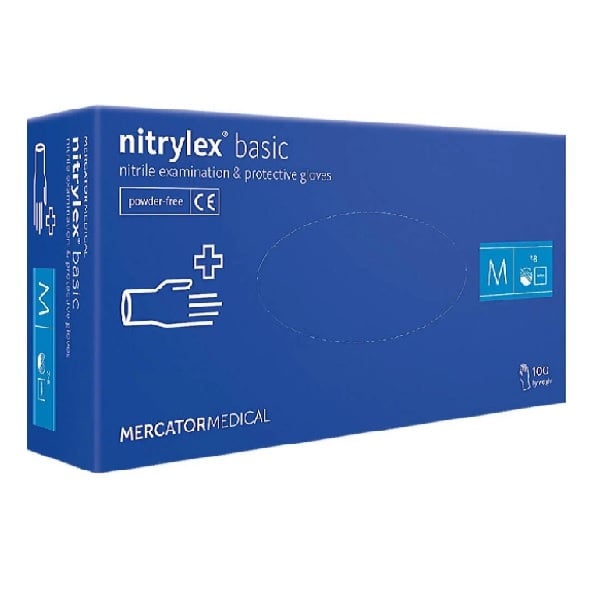 Рукавички нітрилові Mercator Medical nitrylex M 100 шт Синій (EK00038)