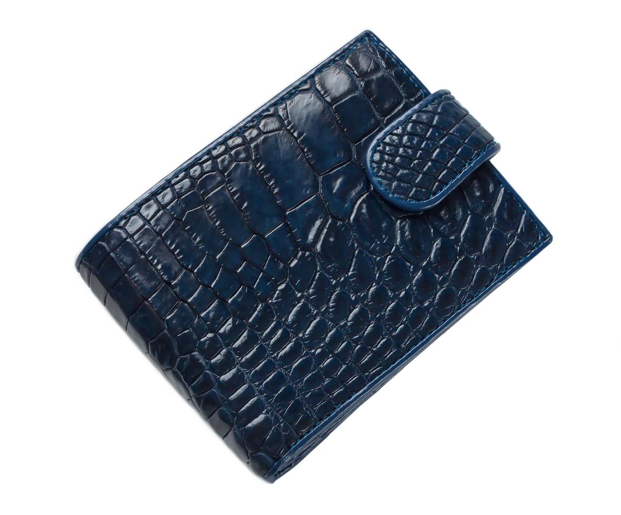 Кошелек Ekzotic leather из кожи крокодила Синий (cw 35_2)