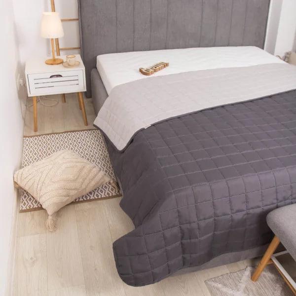 Покривало стьобане Viluta Дует 210x220 см Графіт (1537) - фото 3 Покривало стьобане Viluta Дует 210x220 см Графіт (1537) - фото 3