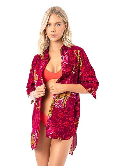 Рубашка пляжная женская Maaji М Бордовый (PT2075CLS006vin)