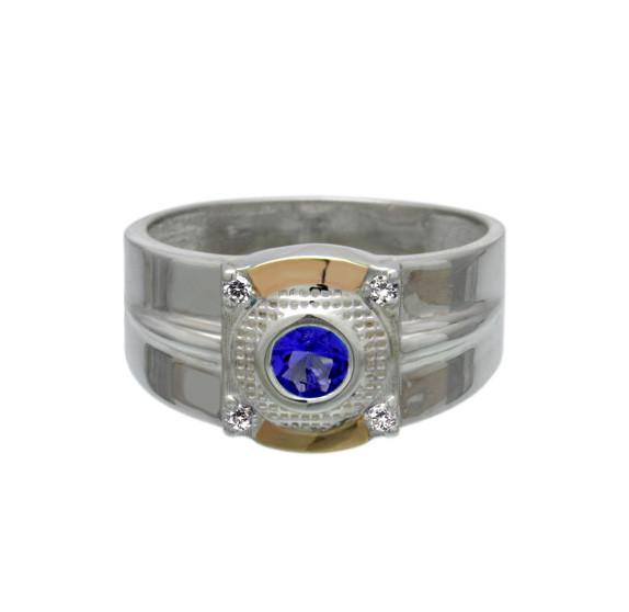 Серебряный перстень с золотыми накладками Свечение небес 17 (058п.13-3) Серебряный перстень с золотыми накладками Свечение небес 17 (058п.13-3)