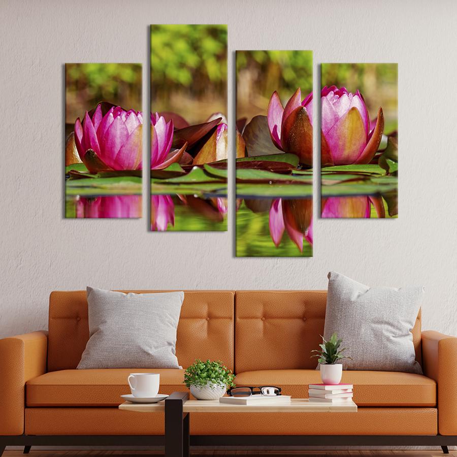 Картина на холсте Цветы розового лотоса на пруду 149x106 см (1014-42) Картина на холсте Цветы розового лотоса на пруду 149x106 см (1014-42)