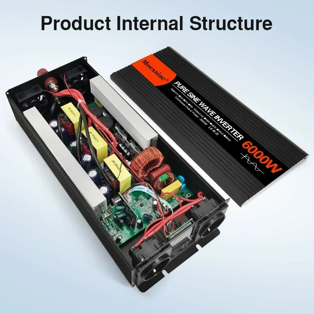 Інвертор Moexsiac 5000 W, 12 V/220 V/50 Hz чиста синусоїда - фото 4