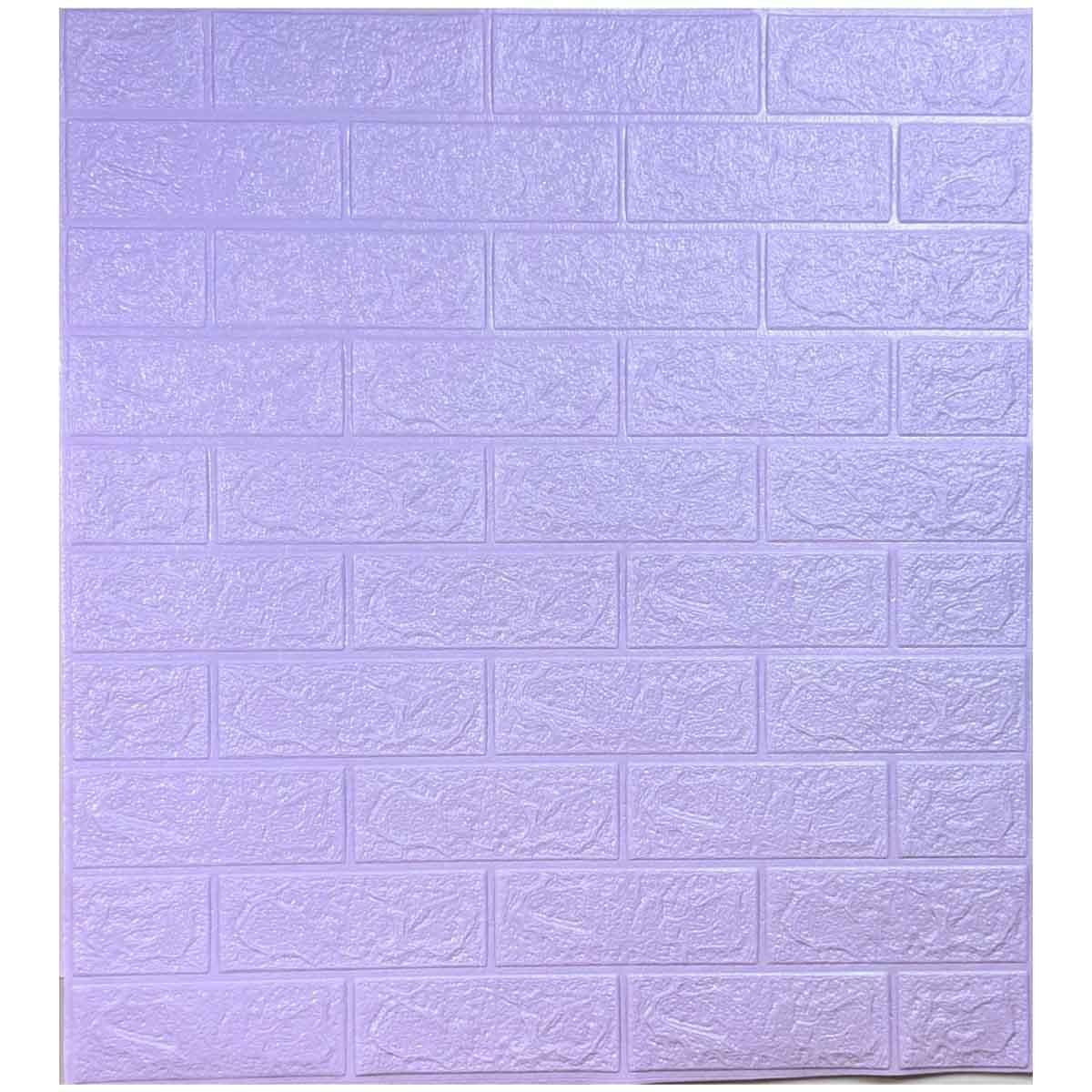 Панель самоклеюча декоративна 3D цегла 700x770x3 мм Бузковий