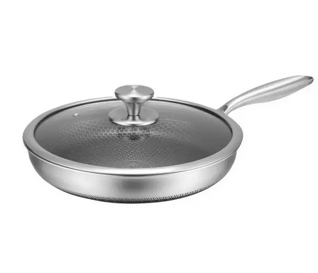 Сковорода Edenberg из нержавейки и антипригарным покрытием с крышкой 28 см (EB-13060)