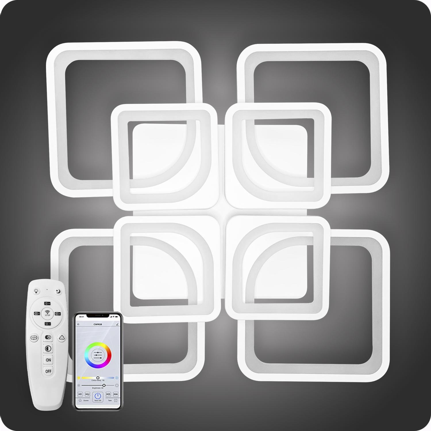 Люстра світлодіодна 517 Dlight з пультом 150 Вт Білий (02069) - фото 2 Люстра світлодіодна 517 Dlight з пультом 150 Вт Білий (02069) - фото 2