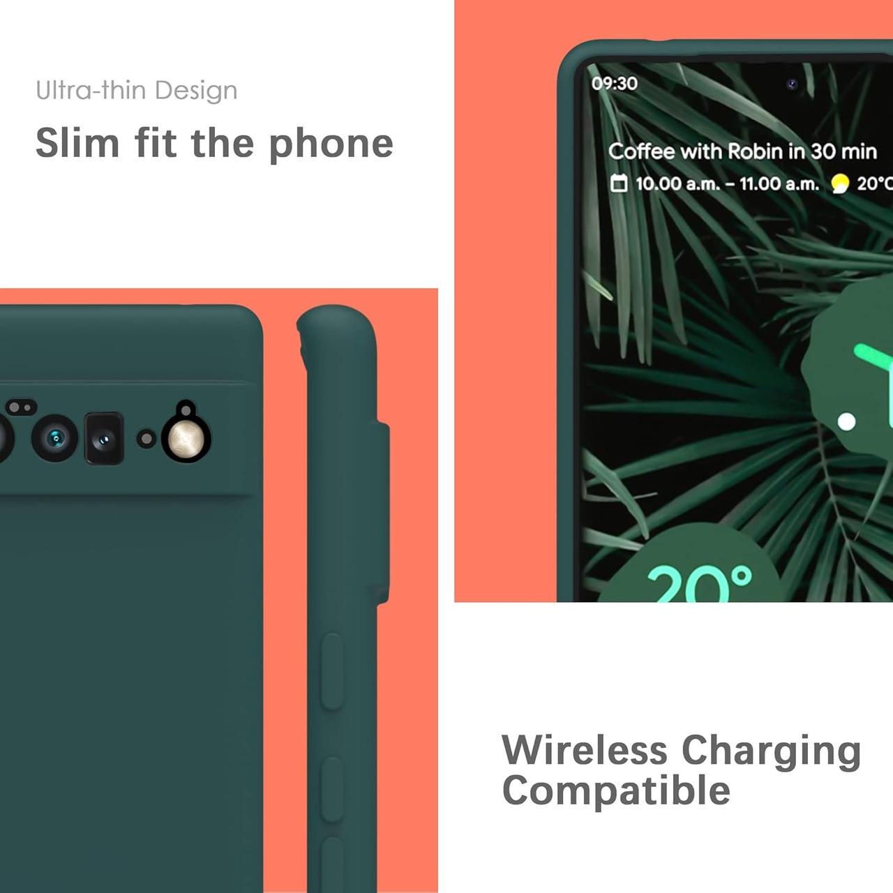 Силіконовий чохол для Google Pixel 6 Pro (з мікрофіброю всередині) Темно-зелений - фото 5 Силіконовий чохол для Google Pixel 6 Pro (з мікрофіброю всередині) Темно-зелений - фото 5