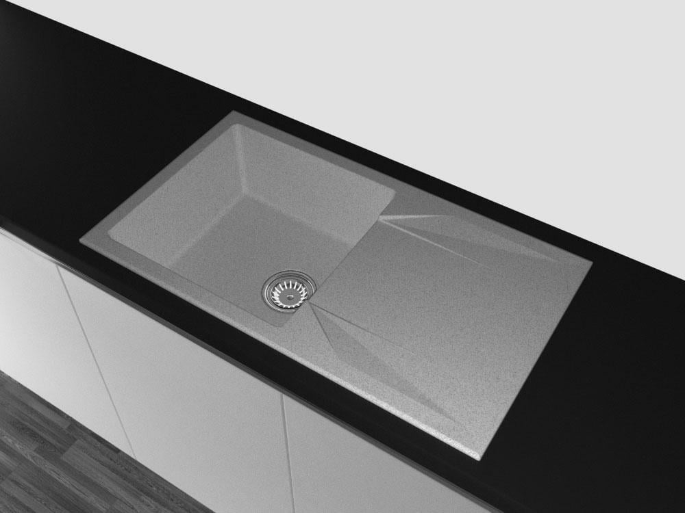 Мийка для кухніLexona Argo гранітна + кран Сірий (557) - фото 7 Мийка для кухніLexona Argo гранітна + кран Сірий (557) - фото 7