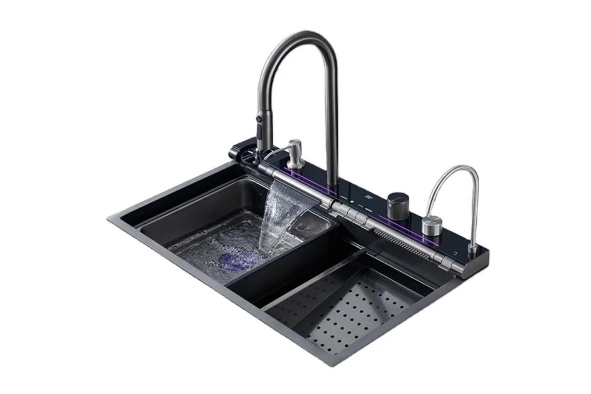 Мойка для кухни Zerix ZH7546-SET-04 Decor со встроенным смесителем из нержавеющей стали Nano-Black (ZM5578) Мойка для кухни Zerix ZH7546-SET-04 Decor со встроенным смесителем из нержавеющей стали Nano-Black (ZM5578)