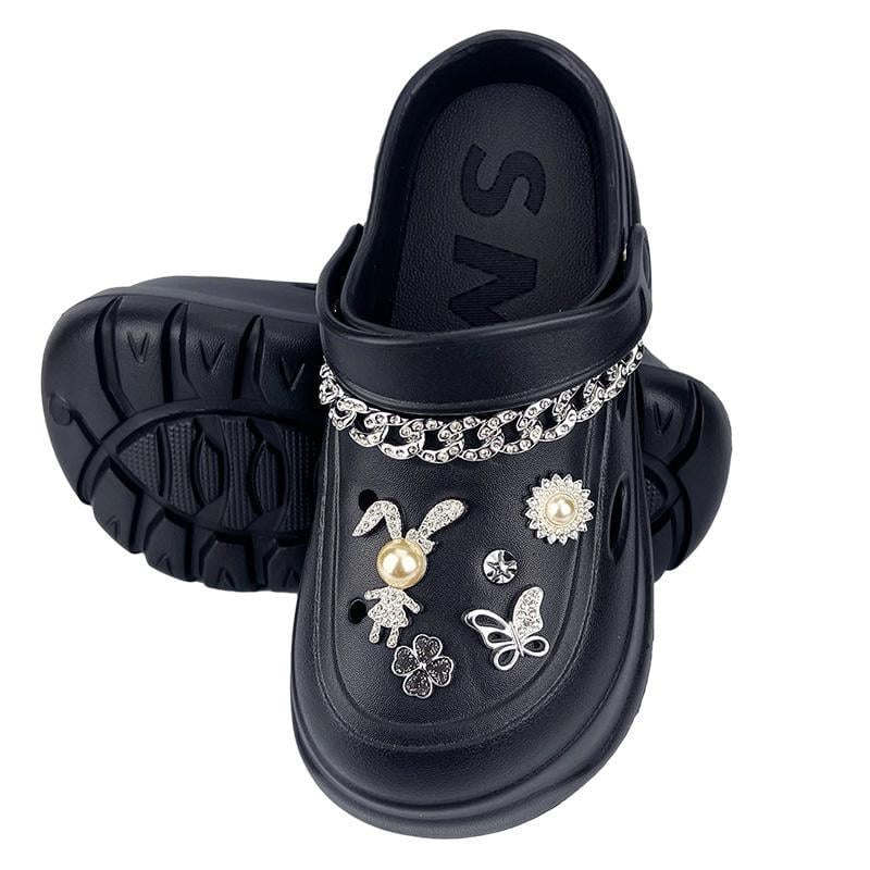 Женское сабо на платформе с джибитсами 8013-1 p. 36 23 см Черный
