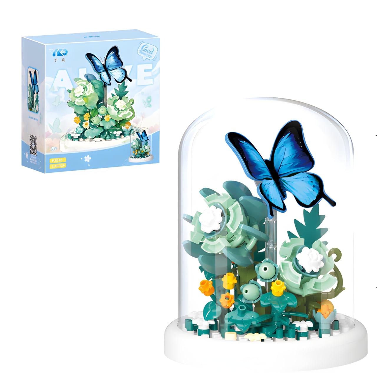 Конструктор 3D Цветы с голубой бабочкой 130 дет. (P2540)