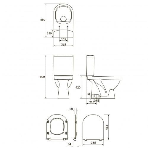 Унітаз підлоговий Cersanit Zip 785 K121-015 із сидінням з мікроліфтом (246994) - фото 6 Унітаз підлоговий Cersanit Zip 785 K121-015 із сидінням з мікроліфтом (246994) - фото 6