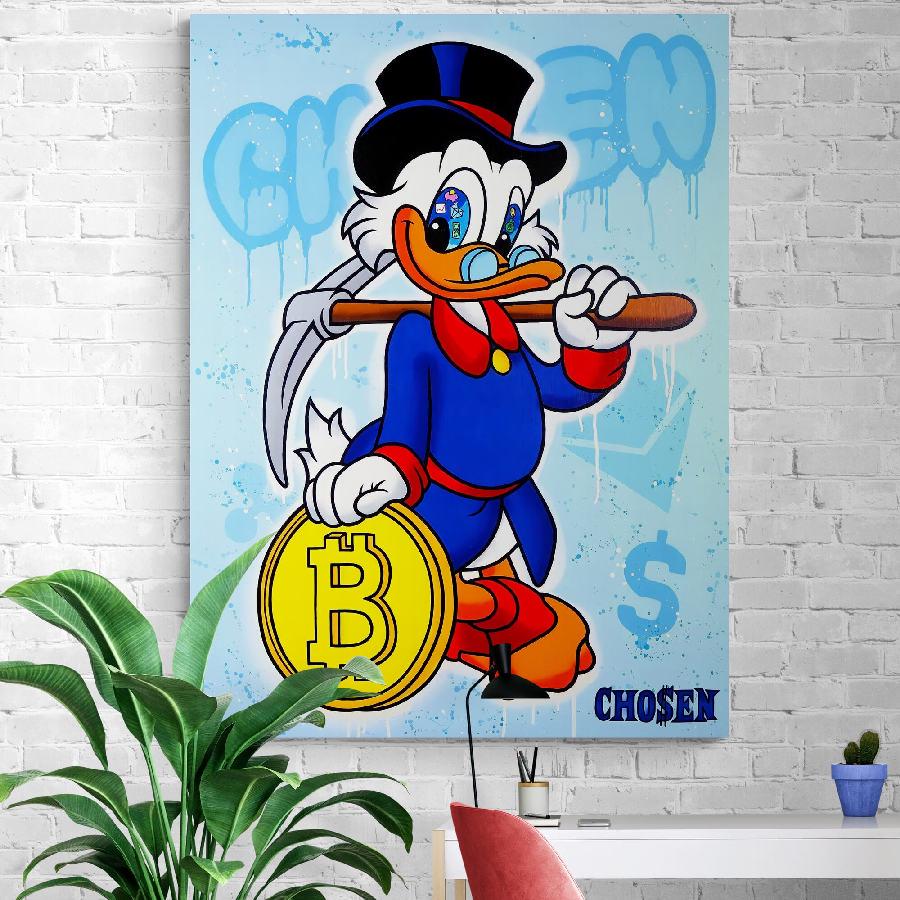 Картина на холсте Скрудж Макдак Биткоин HolstPrint 60х90 см