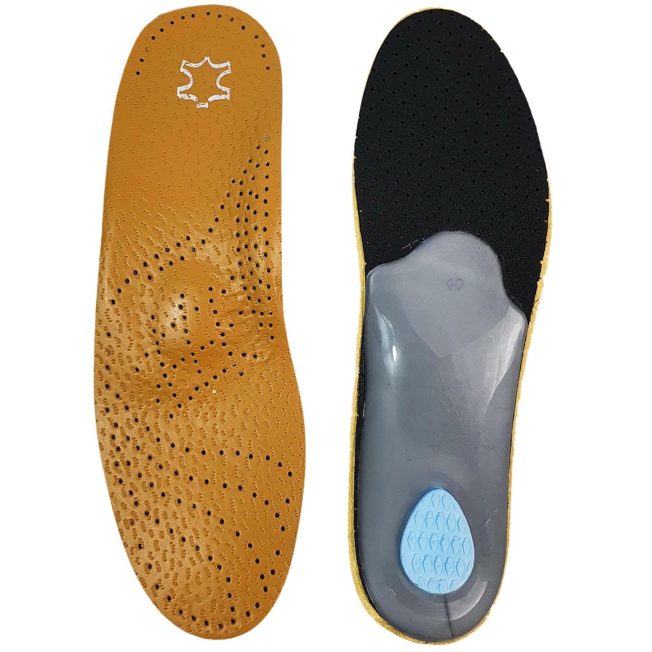 Устілки для взуття шкіряні Insoles Health з анатомічним супінатором р. 43–44 Коричневий (7G-F-7713R)