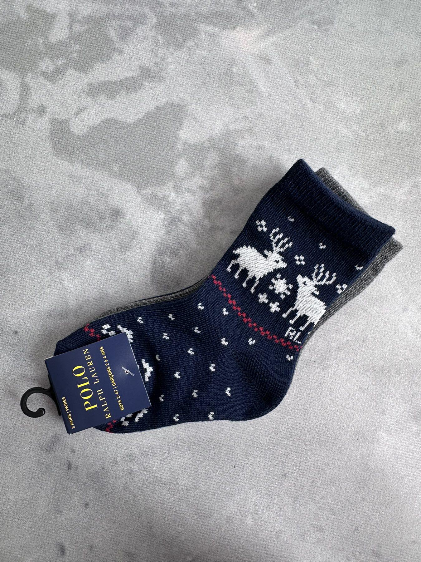 Набір шкарпеток Polo Ralph Lauren 2-4 року р. 20-25 3 пари Синьо-сірий (0012809)