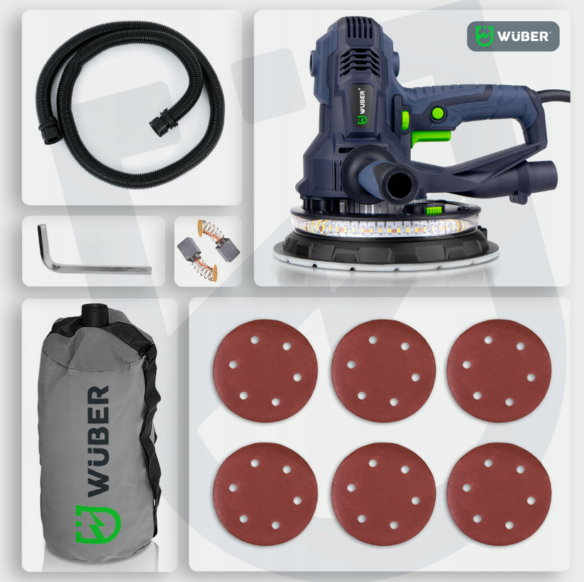 Шліфмашина для стін Wuber 1400 Вт 180 мм (W2660312) - фото 2 Шліфмашина для стін Wuber 1400 Вт 180 мм (W2660312) - фото 2