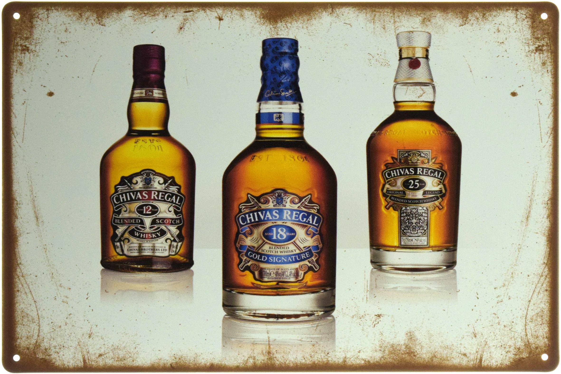 Табличка металева "Chivas Regal Aged 12, 18, 25 Years" 20x30 см (ms-103680) Табличка металева "Chivas Regal Aged 12, 18, 25 Years" 20x30 см (ms-103680)