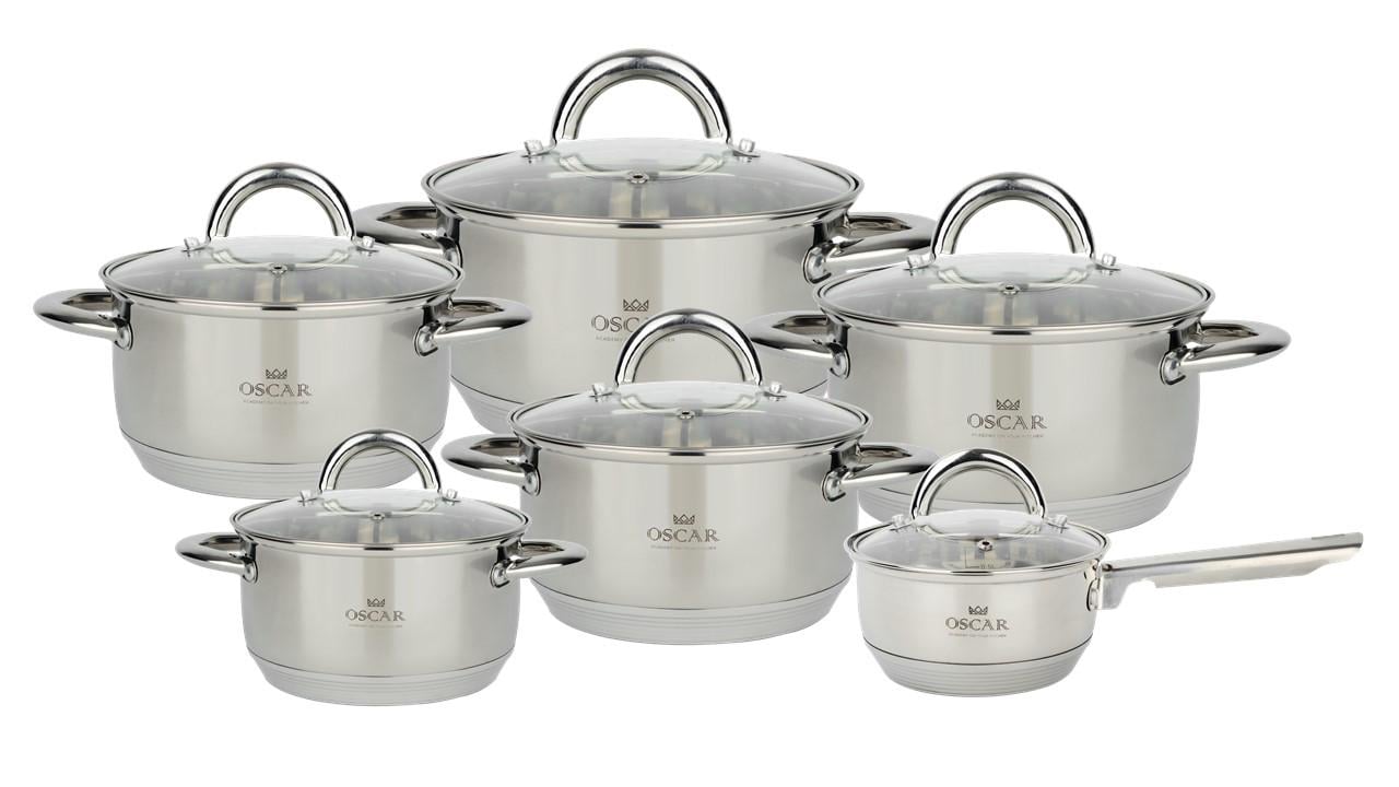 Набір посуду Oscar VERONA 12 шт. ківш/кастрюлі 1,15-6,1 л (UG-OSR-4002/n)