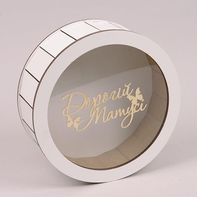 Коробка подарочная Flora "Дорогій матусі" круглая с прозрачной крышкой d 24 см Белый (33065) - фото 3 Коробка подарочная Flora "Дорогій матусі" круглая с прозрачной крышкой d 24 см Белый (33065) - фото 3