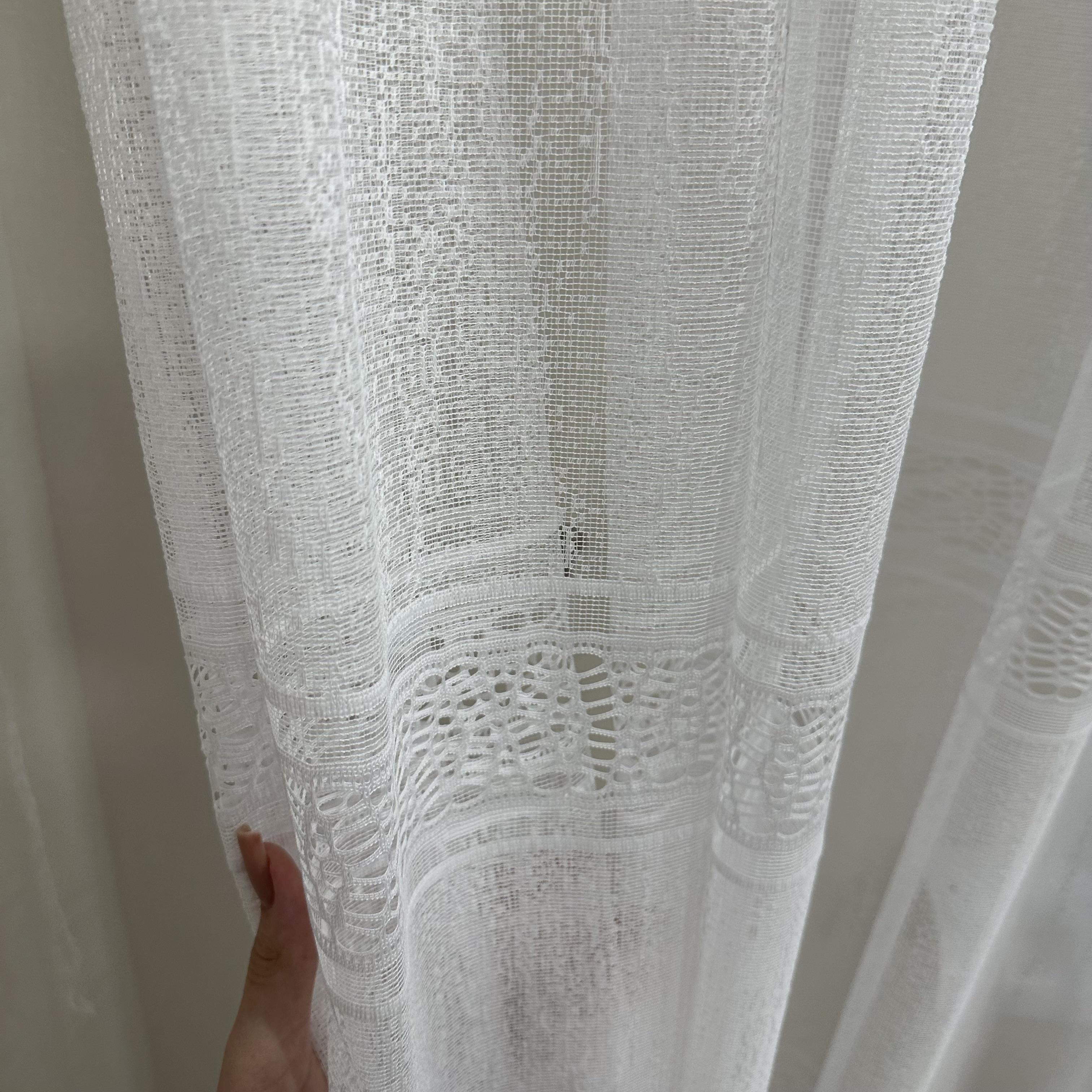 Тюль жаккард готова з візерунком 300х270 см на тасьмі 6 см 2 ряди петель Білий (ТПБ-3) - фото 2