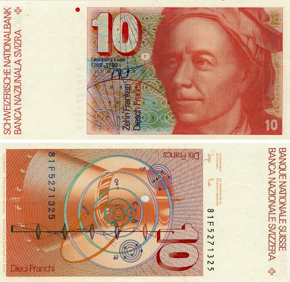 Банкнота колекційна Швейцарія 10 франків 1981 AU-UNC (P53c(3)