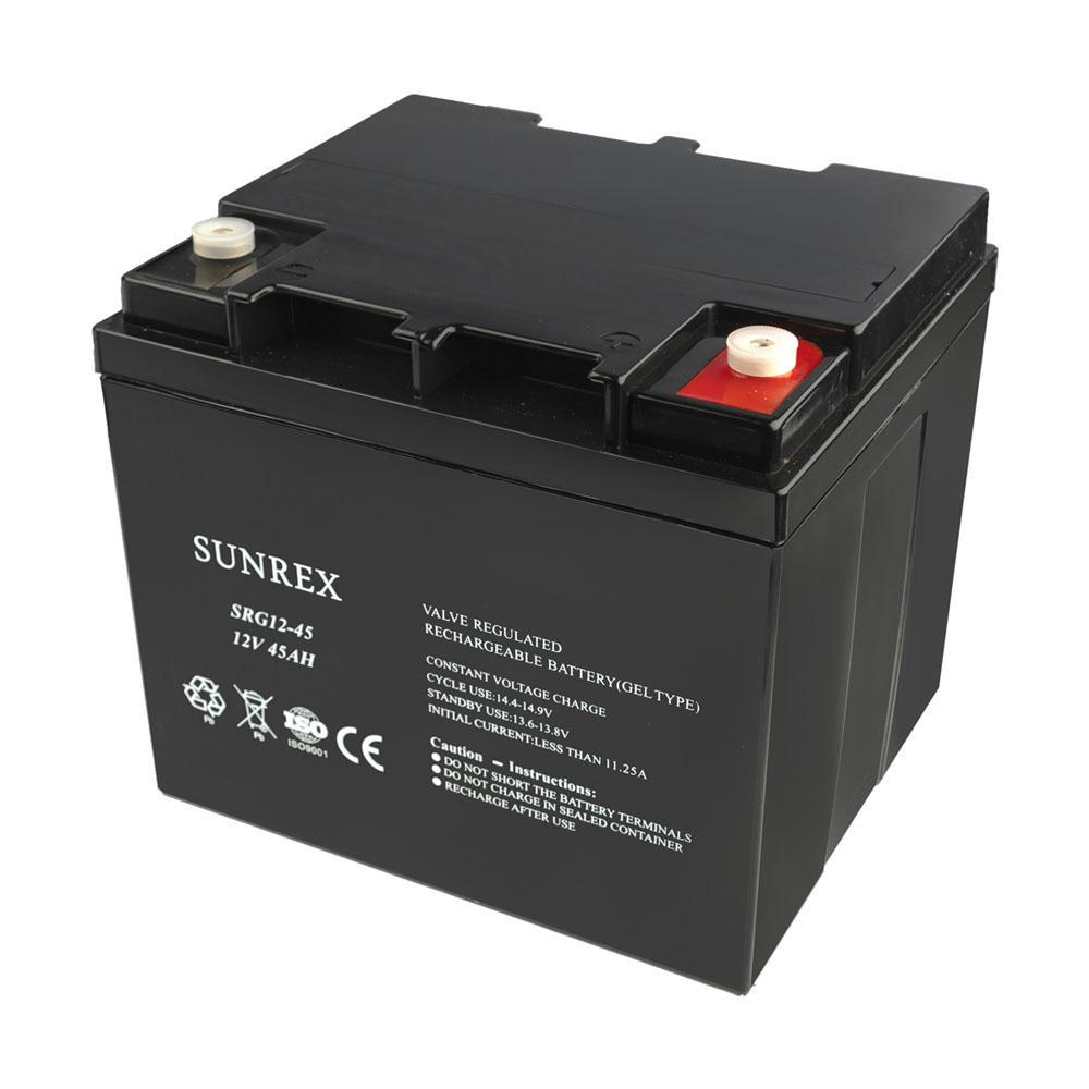 Аккумуляторная батарея Sunrex SRG12-45 гелевая 45 Ah 12V 12,9 кг 198х166х174 мм (160001)