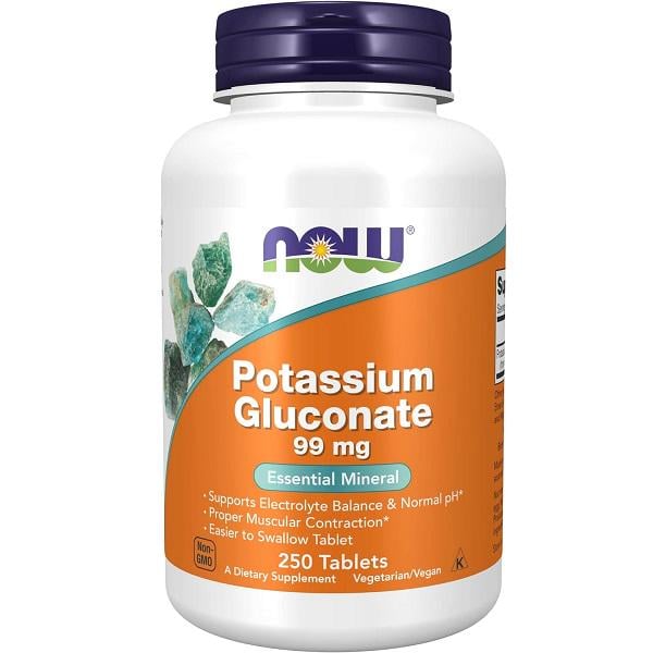 Микроэлемент Калий Now Foods Potassium Gluconate 99 мг 250 таб. (000022473)