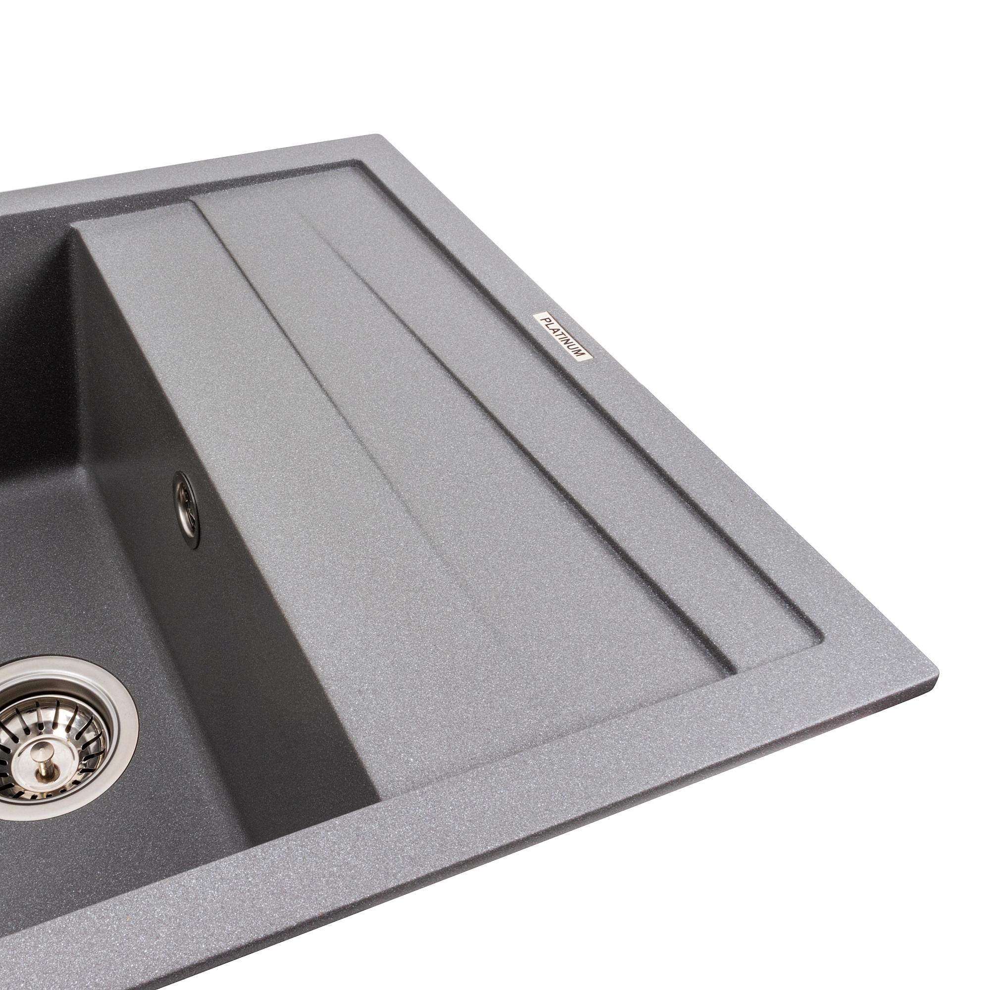 Мийка кухонна Platinum PLS-A42103 гранітна прямокутна 700x500 мм Сірий (25969696) - фото 3 Мийка кухонна Platinum PLS-A42103 гранітна прямокутна 700x500 мм Сірий (25969696) - фото 3