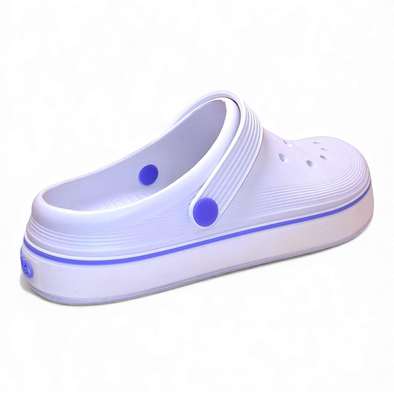 Сабо женские Dago из EVA пены с голубой лентой р. 38 24,5 см Белый (2821336916) - фото 5