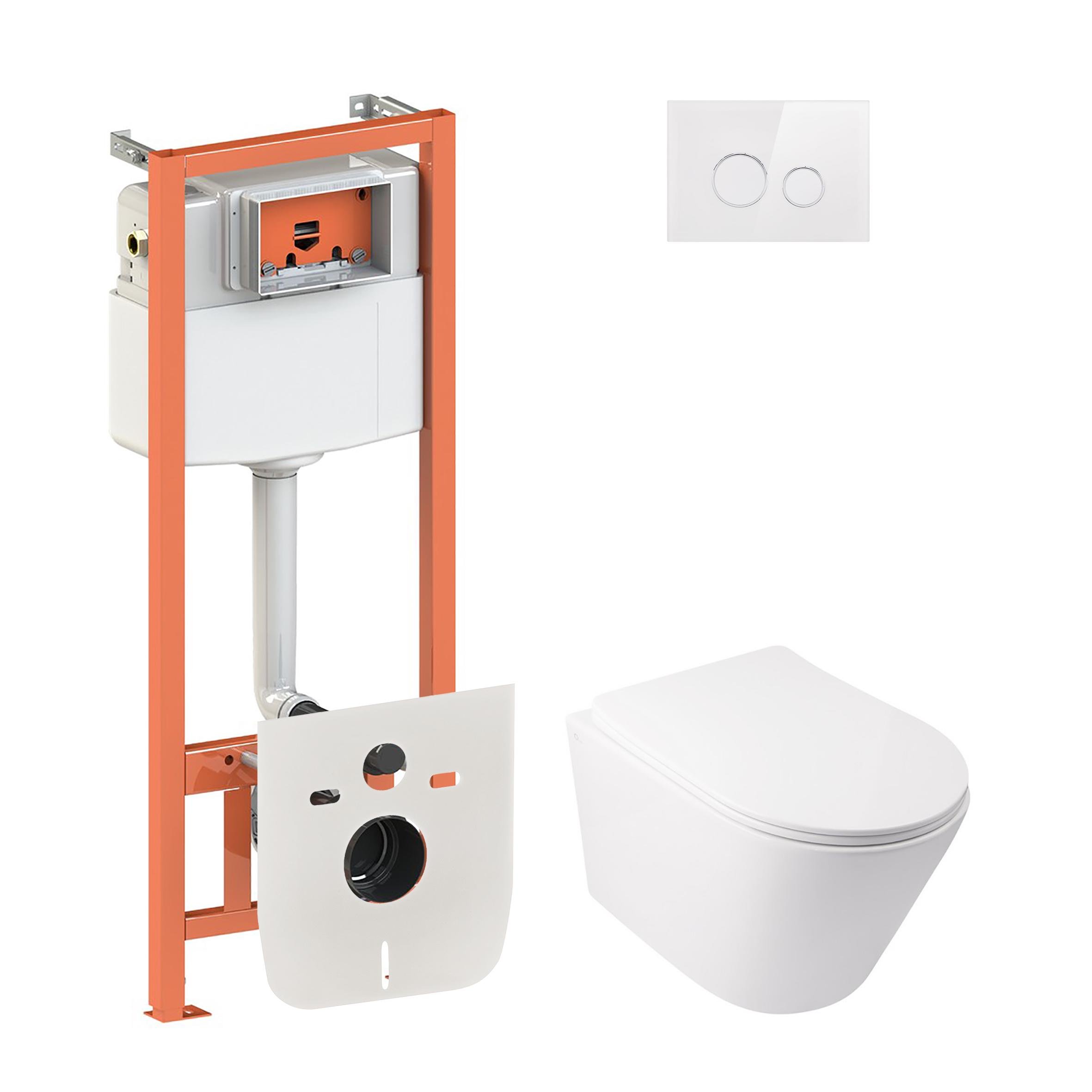 Комплект інсталяції Q-tap Nest QT16335178W0133M425V1164GW з унітазом кнопка Білий (124740)