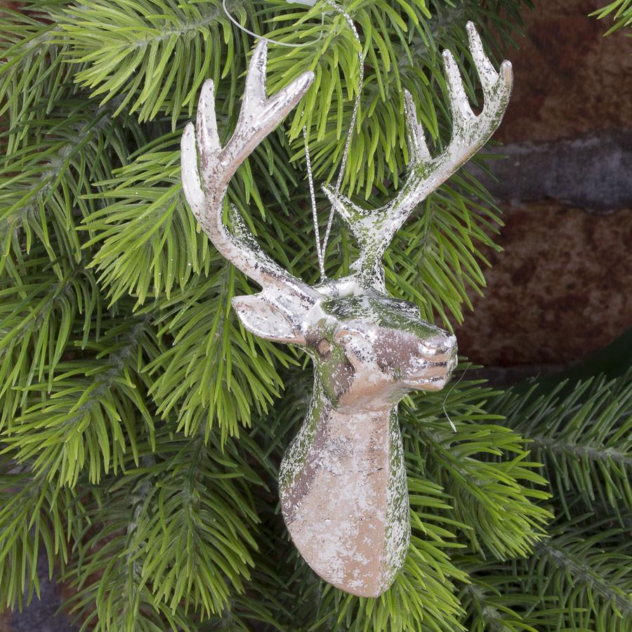 Подвеска голова Оленя Серебряный (4918-2)