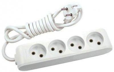 Подовжувач 4 гнізда Panasonic X-tendia без з/к із захисними шторками 2 м Сірий