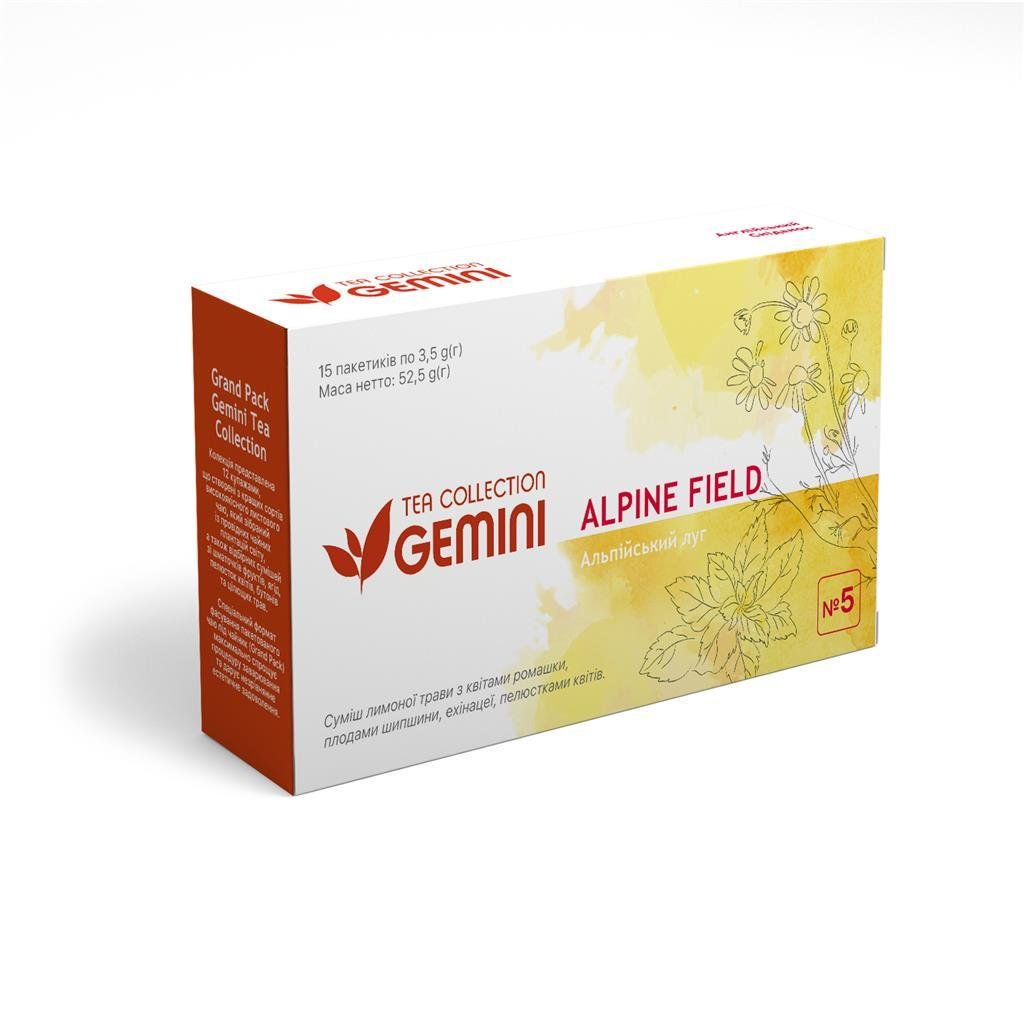Чай трав'яний пакетований Gemini Tea Collection Grand Pack Альпійський луг 3.5 г х 15 пакетиків (4820156430911)